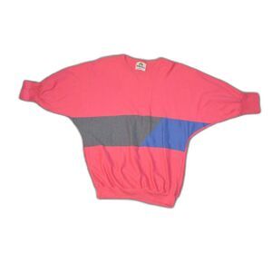 Vintage Sloppy Joes Rainbow Sweatshirt Dolman Sleeves Color block 90s USA